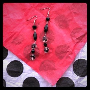 Black Dangler Earrings